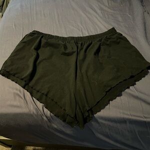 SHEIN Black Ruffle Hem Pajama Shorts